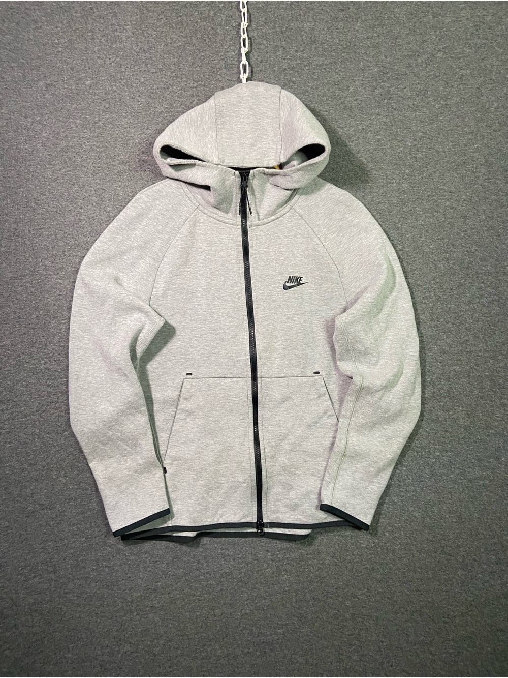 Nike Tech Fleece Full Zip Hoodie Jacket Mens Large Grey Black 928484-063